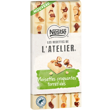 Chocolat blanc noisettes torréfiées NESTLE L'ATELIER - Tablette 150g