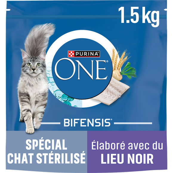 Croquettes pour chat castré ou stérilisé au lieu noir PURINA ONE - 1,5kg