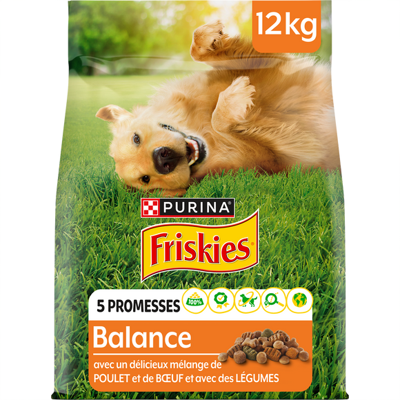 Croquettes pour chien adulte Balance Poulet et Boeuf FRISKIES - 12kg