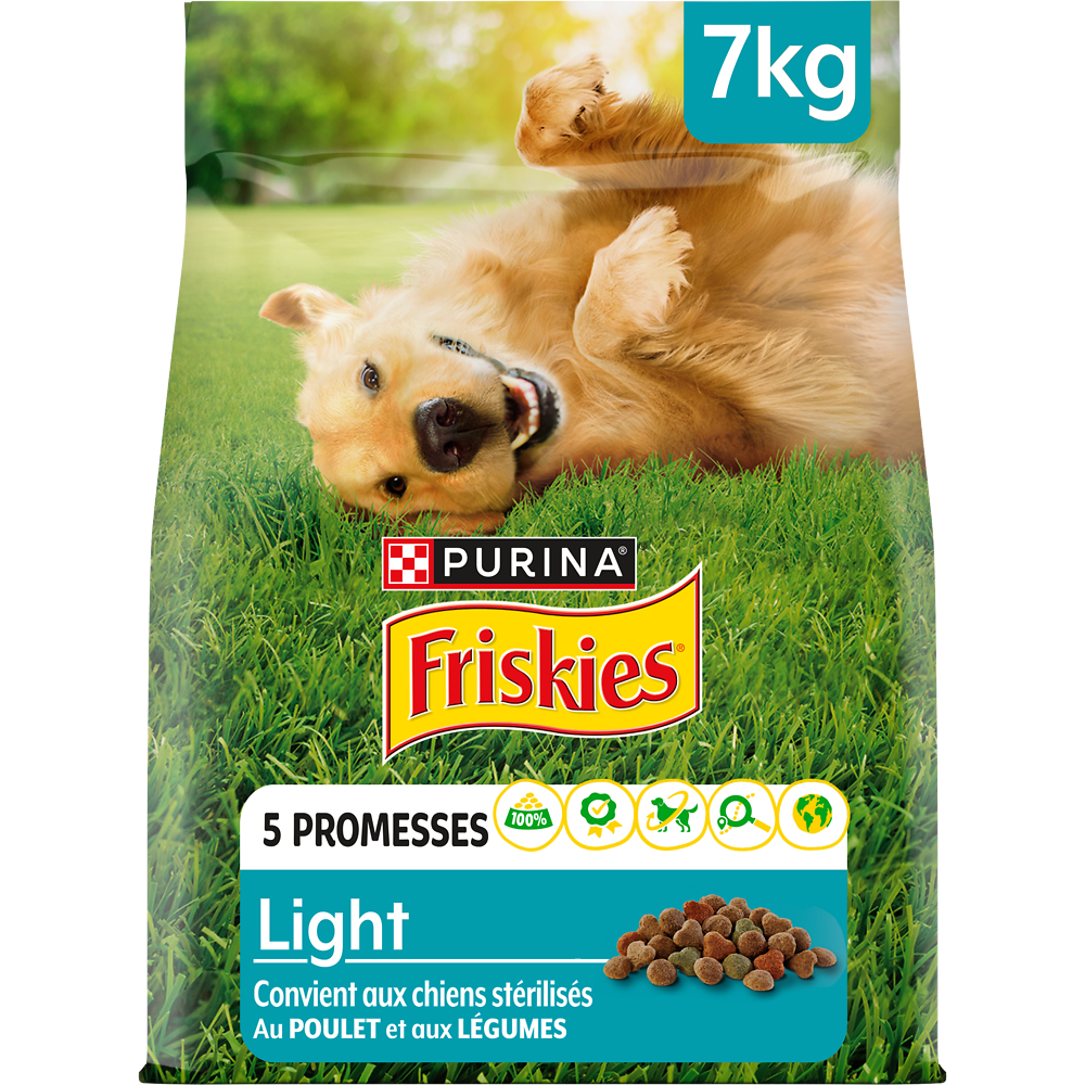 Croquettes pour chien adulte Light Poulet FRISKIES - 7kg