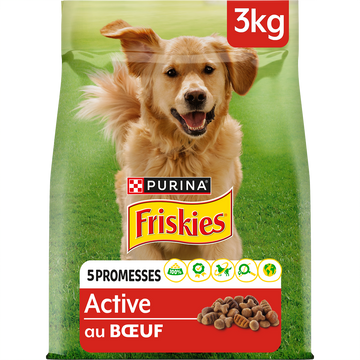 Croquettes pour chien adulte Active Boeuf FRISKIES - 3kg
