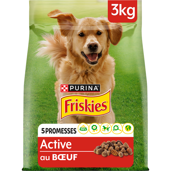 Croquettes pour chien adulte Active Boeuf FRISKIES - 3kg
