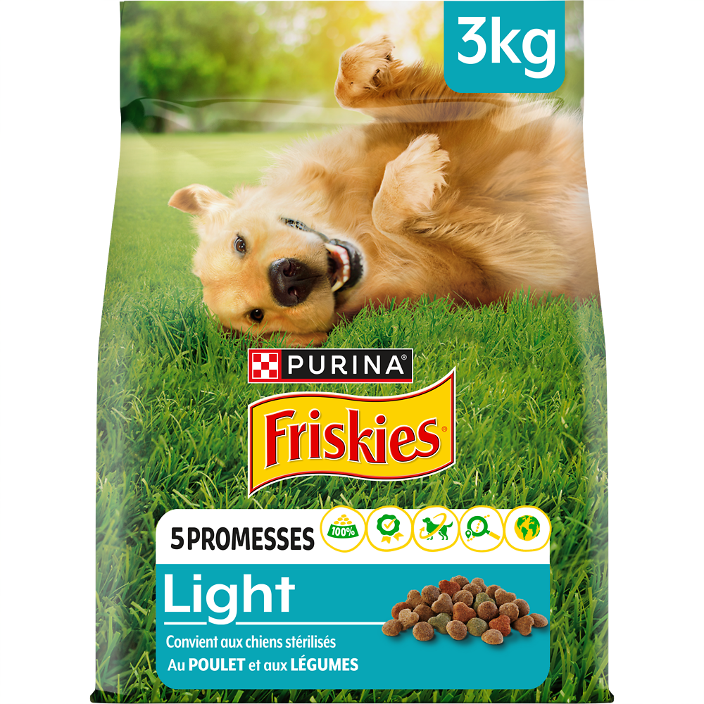 Croquettes pour chien adulte Light Poulet FRISKIES - 3kg