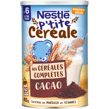 Céréales P'TITE CEREALE complètes cacao 6M+ NESTLE - 415g