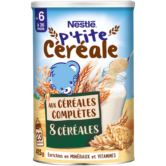 NESTLE P'TITE CEREALE - Céréales complètes 8 céréales, de 6 à 12 mois- 415g