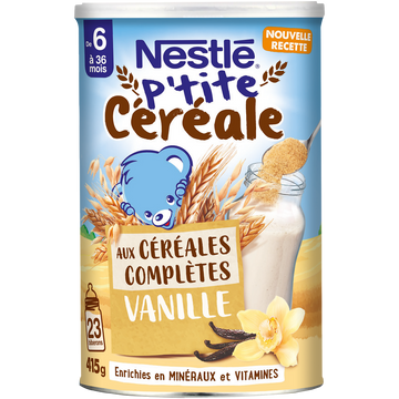 Céréales P'TITE CEREALE complètes vanille 6M+ NESTLE - 415g