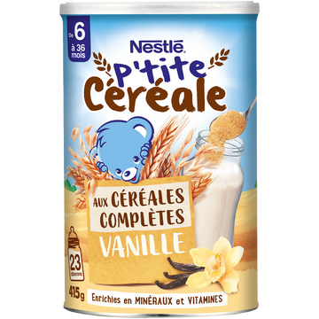NESTLE P'TITE CEREALE - Céréales complètes vanille, de 6 à 12 mois - 415g