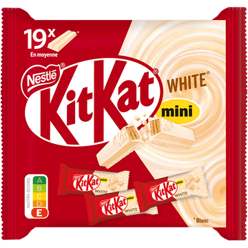 Barres de chocolat au lait enrobage blanc mini KITKAT - Sachet de 350g