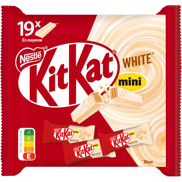 Barres de chocolat au lait enrobage blanc mini KITKAT - Sachet de 350g