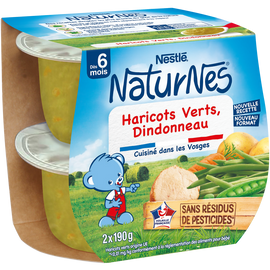 Plats complets Haricots verts dindonneau 6M+ NATURNES - 2x190g