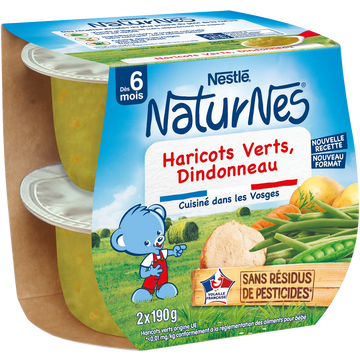 Plats complets Haricots verts dindonneau 6M+ NATURNES - 2x190g