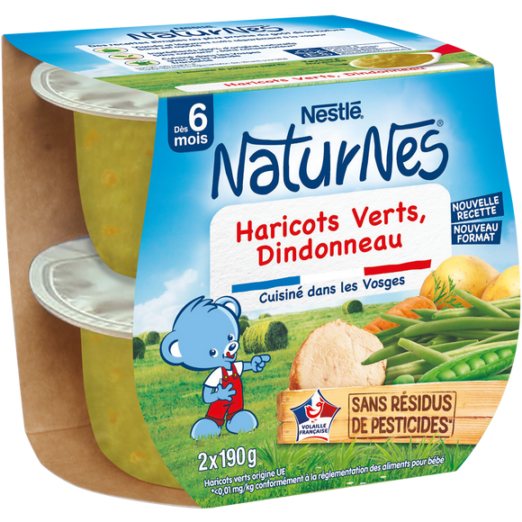 Plats complets Haricots verts dindonneau 6M+ NATURNES - 2x190g