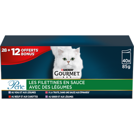 Sachets fraîcheur Filettines avec Légumes PURINA gourmet perle 40x85g(28+12)