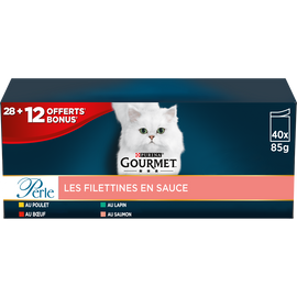 Sachets fraîcheur Filettines en sauce PURINA gourmet perle 40x85g (28+12)