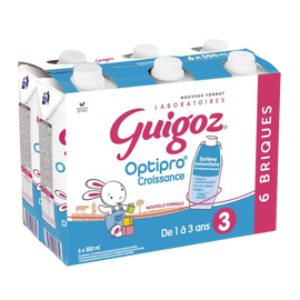Lait croissance liquide dès 12M GUIGOZ OPTIPRO - Briques 6x500ml