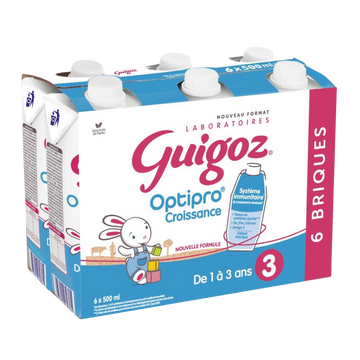 Lait croissance liquide dès 12M GUIGOZ OPTIPRO - Briques 6x500ml