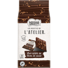 Carrés chocolat noir éclats fèves cacao NESTLE L'ATELIER - Sachet de 176g