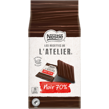 Carrés chocolat noir intense 70% NESTLE L'ATELIER - Sachet de 176g