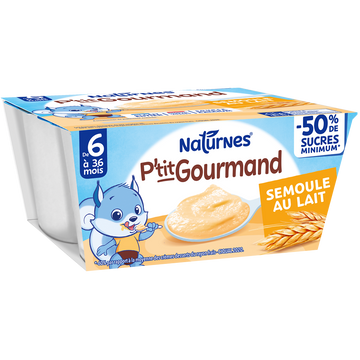 P'tit gourmand semoule au lait dés 6 mois NESTLE 4x100g