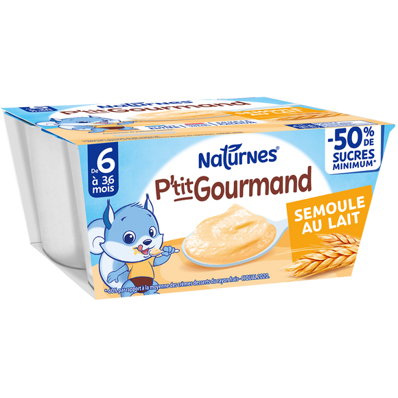 P'tit gourmand semoule au lait dés 6 mois NESTLE 4x100g