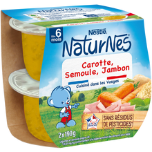 Carrotte Semoule jambon NATURNES 2x190g