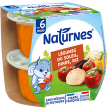 NATURNES Légumes du soleil dinde riz 2x190g