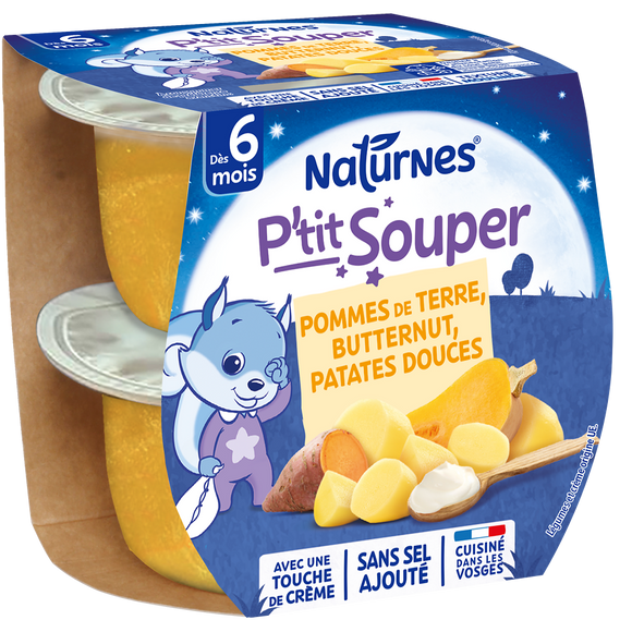 P'tit souper pommes de terre, butternut, patate douce NATURNES 2x200g
