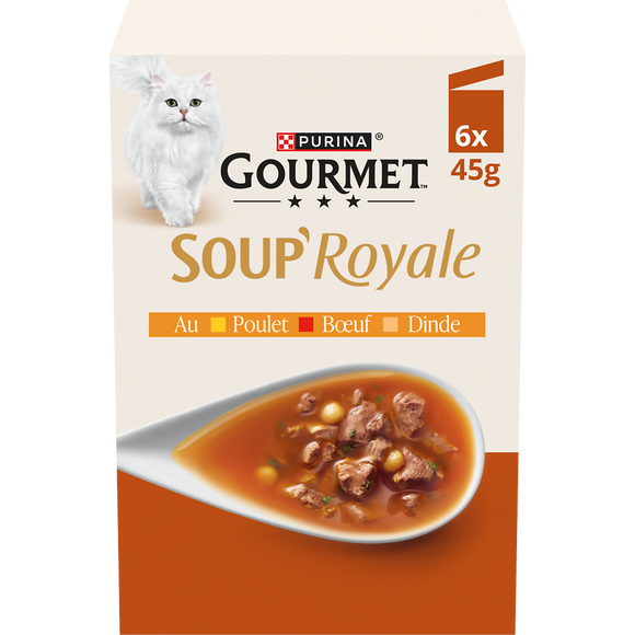 Soup'royale au poulet boeuf dinde sachets fraîcheur GOURMET 6X45g 270g