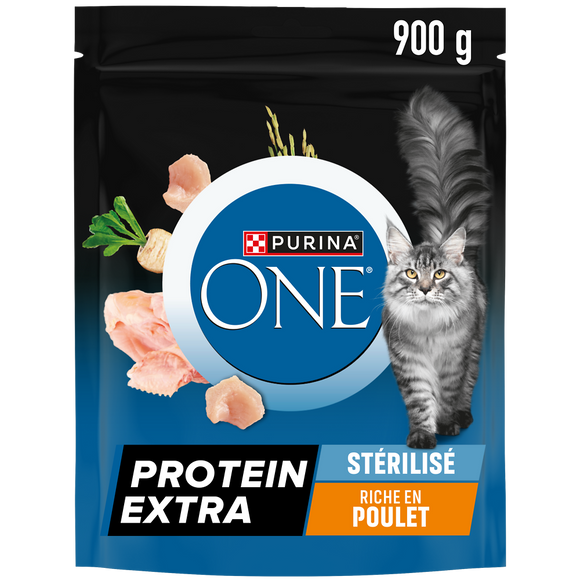 Protéïn extra pour chat stérilisé au poulet PURINA one 90g