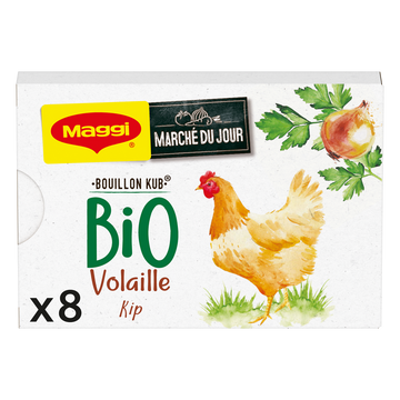 Bouillon cube bio volaille MAGGI, boite de 8 cubes, 80g
