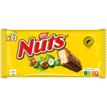 Barres de chocolat au lait et noisettes NUTS - 6 barres de 42g