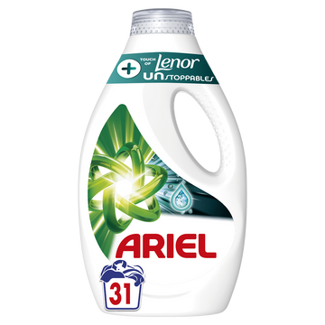 Lessive liquide + unstoppable touches de lenor ARIEL, 31 doses