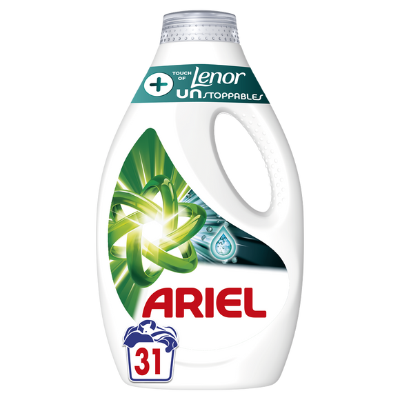 Lessive liquide + unstoppable touches de lenor ARIEL, 31 doses