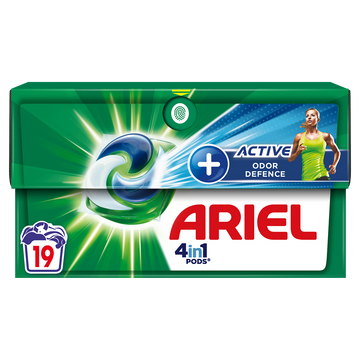 Lessive capsule All-in-1 Pods Détergent ACTIVE ARIEL, 19D