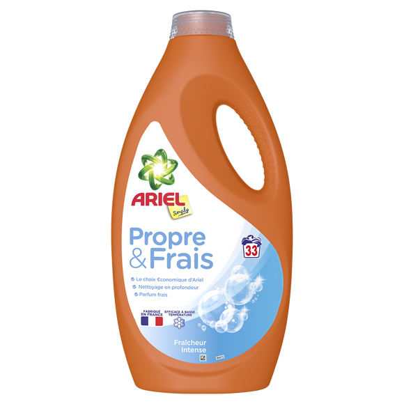 Lessive liquide fraicheur intense ARIEL 33 doses