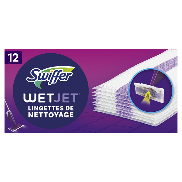Recharges lingettes nettoyantes multi-surface SWIFFER WetJet x12