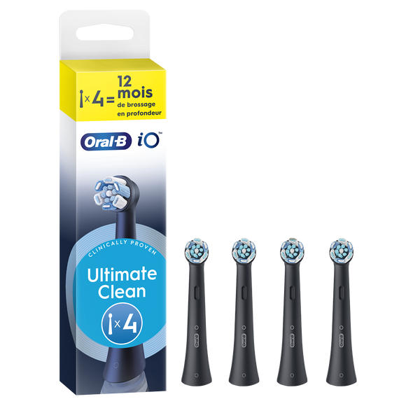 Brossettes rondes ORAL-B iO Ultimate Clean Noir x4