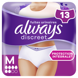 Culottes pour fuites urinaires 5 drops ALWAYS DISCREET M X13
