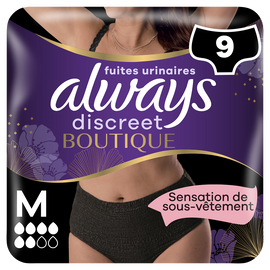 Culottes fuites urinaires 6 drops black ALWAYS DISCREET M X9