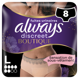 Culottes pour fuites urinaires 6 drops ALWAYS DISCREET L X8