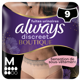 Culottes pour fuites urinaires 6 drops ALWAYS DISCREET M X9