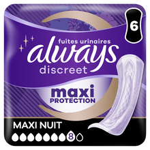Serviettes fuites urinaires ALWAYS DISCREET Ultimate Night x6