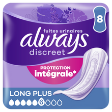Serviettes pour fuites urinaires ALWAYS DISCREET Long+ X8