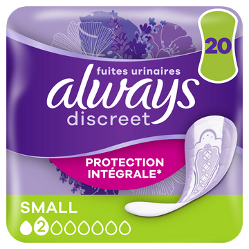 Serviettes pour fuites urinaires ALWAYS DISCREET Petit X20