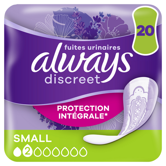 Serviettes pour fuites urinaires ALWAYS DISCREET Petit X20