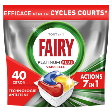 Produits vaisselle automatique citron platinium FAIRY x40