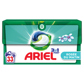 Lessive dose 3in1 PODS, Lavages Capsules Liquides ARIEL, 33 Lavages, Rosée