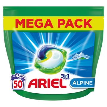 Lessive capsules pods all in 1 pods ALPINE ARIEL 50D