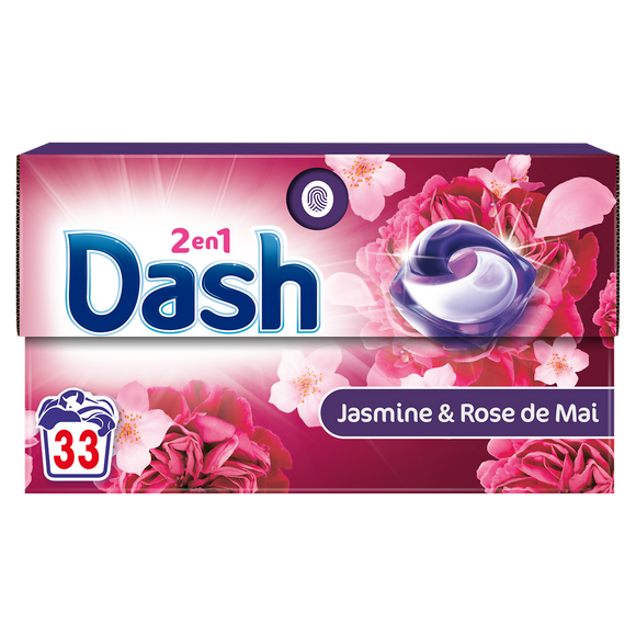 Lessive capsule all in 1 pods Jasmin et Rose de Mai DASH, 33D