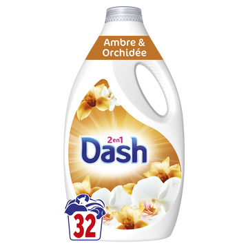 Lessive liquide Ambre et Orchidée DASH - x32